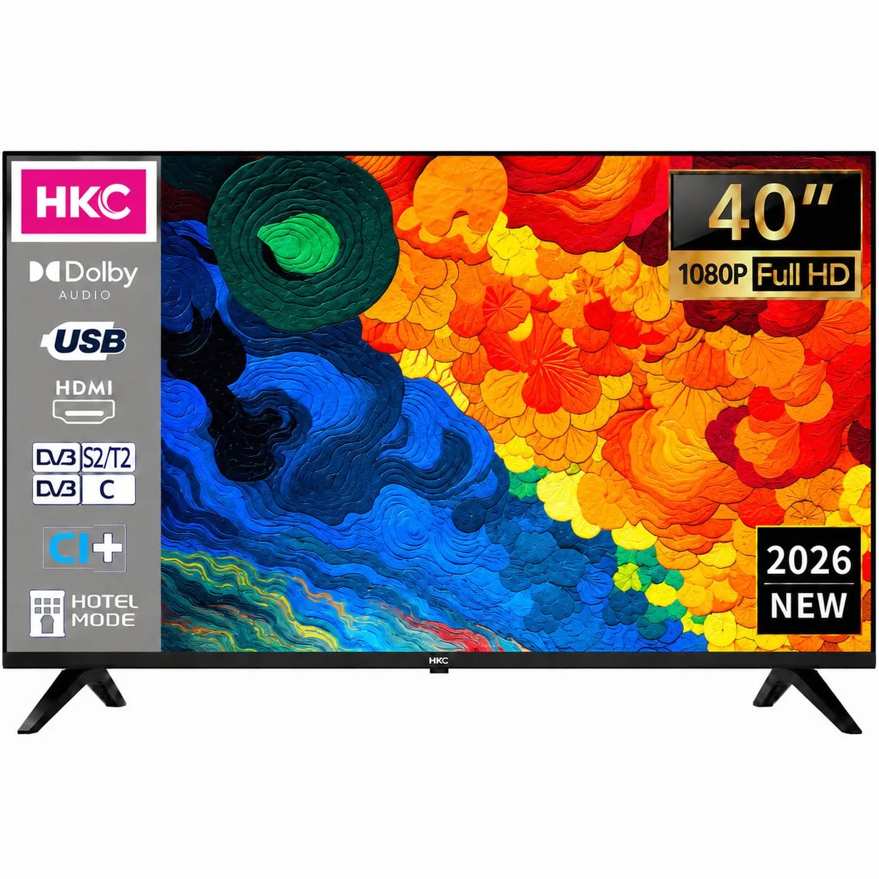 HKC H40Q1F-NS Téléviseur 40 Pouces Full HD LED TV Triple Tuner Dolby Audio HDMI