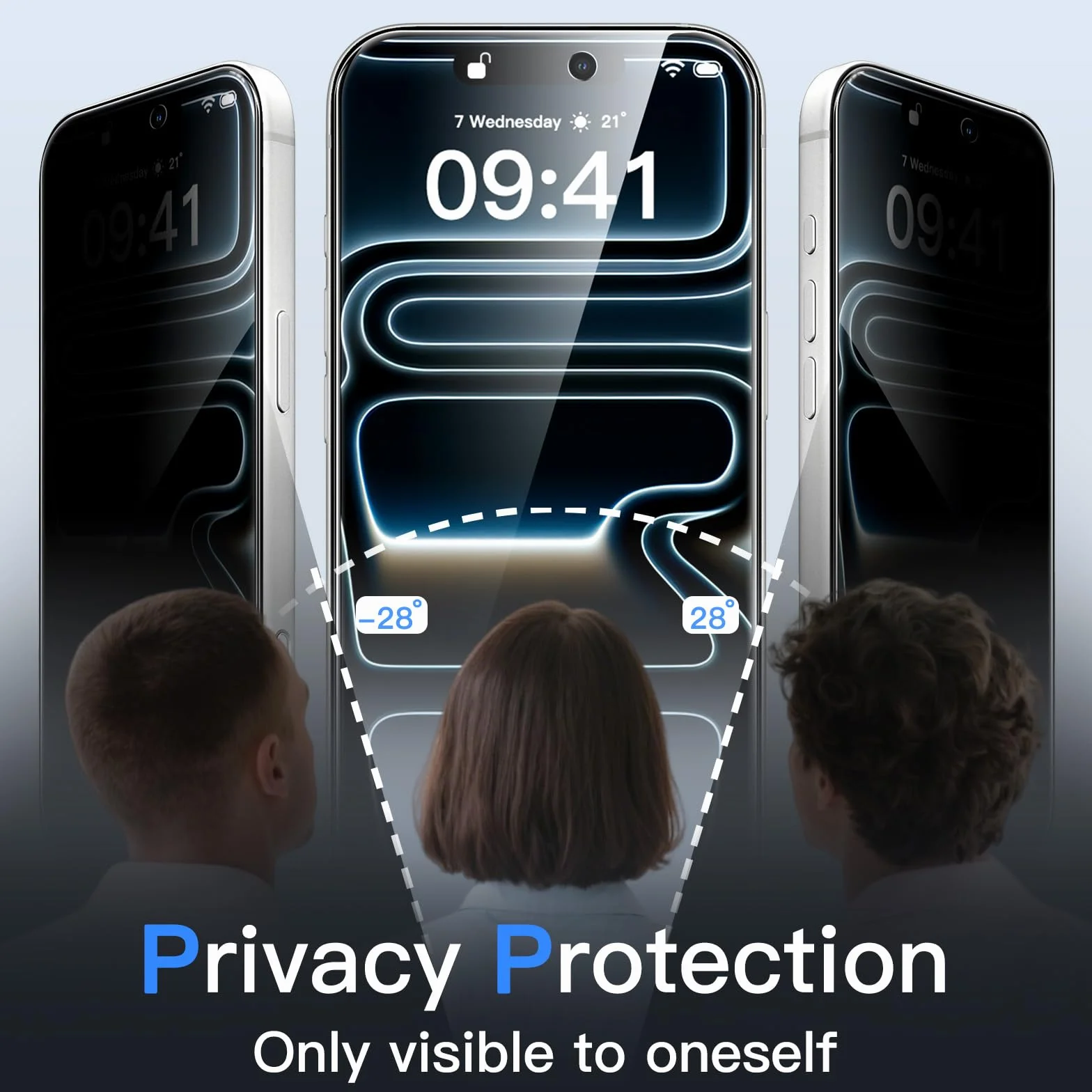 JETech Protection Anti-Espion iPhone 17 Pro 6,3 Pouces Film Verre Trempé Lot de 2