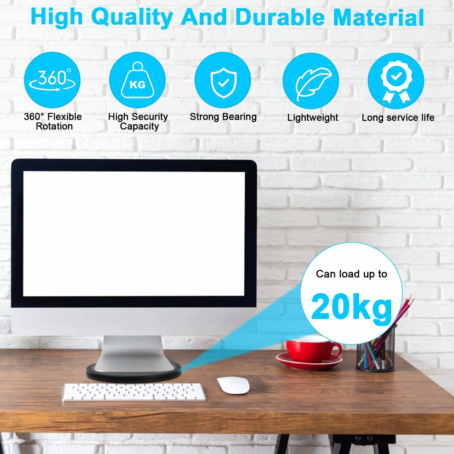 20cm Support Plaque Tournant Rotatif, 360° Pivotant Plateau Tournante avec Roulements à Billes en Acier, Heavy Duty Tourne-Disque Rond Rotatif pour TV Artisanat Plantes à Bonsaï, Noir