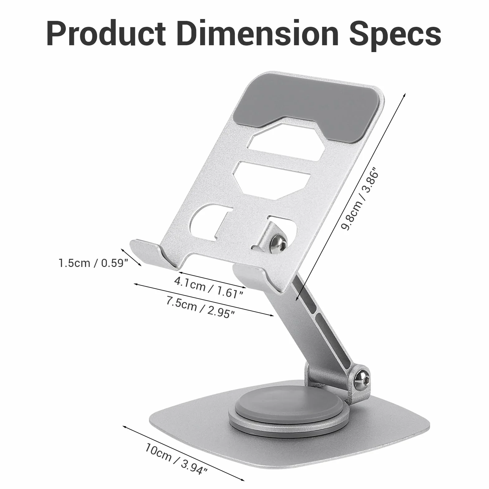 Support Téléphone Voiture Réglable en Hauteur Rotation 360° pour Tous Téléphones et Tablettes