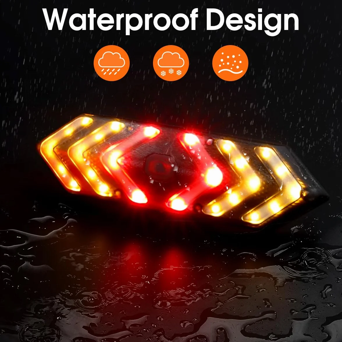 WASAGA Lumières de Tour de Casque de Vélo avec Télécommande sans Fil - Clignotant de Bicyclette 6 Modes