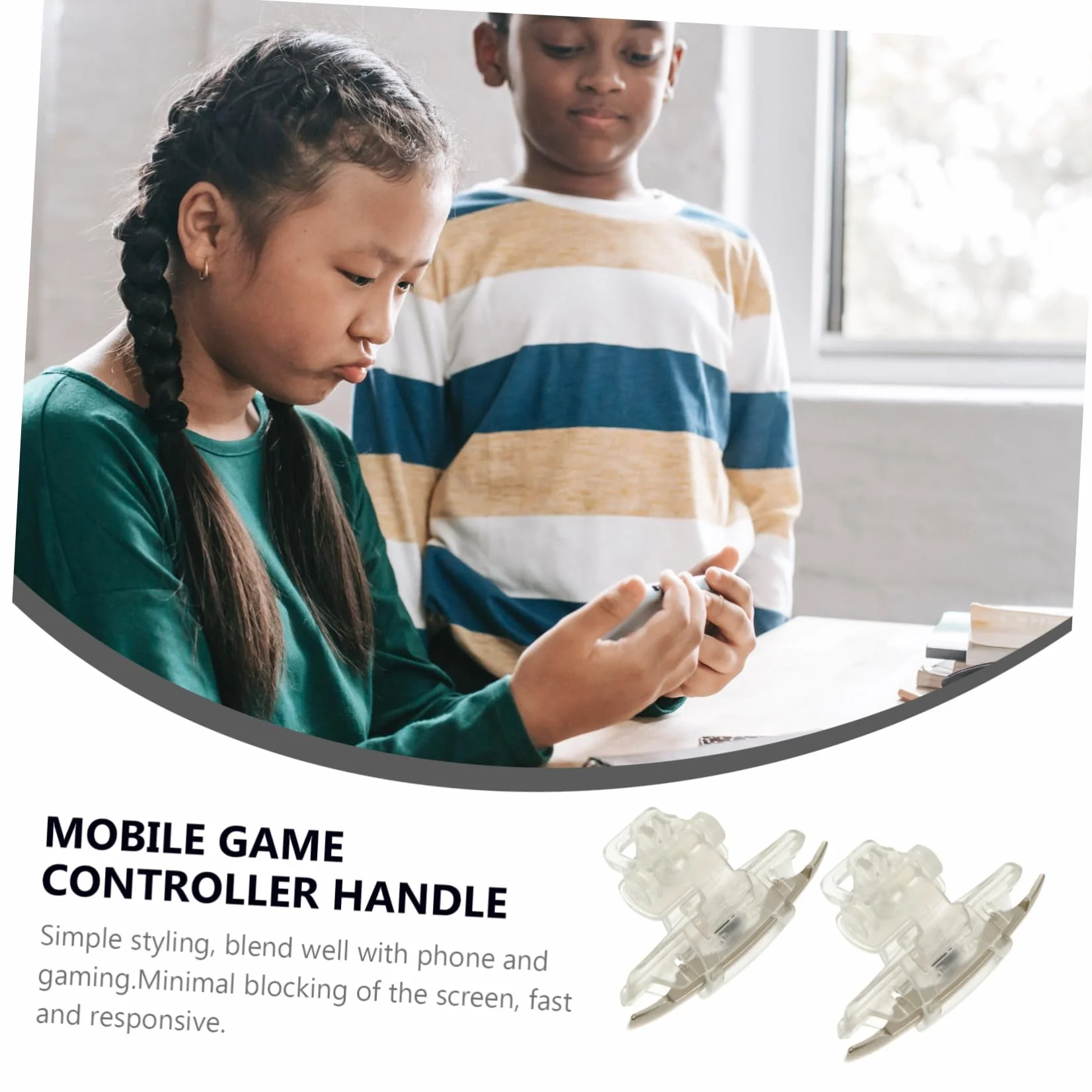 Manette De Jeu pour Smartphone Tirs, Déclencheur Mobile, Accessoire Transparent, Pince Réglable, Compatible Téléphone Portable, Jeu Shooting, Ensemble 2 Pièces