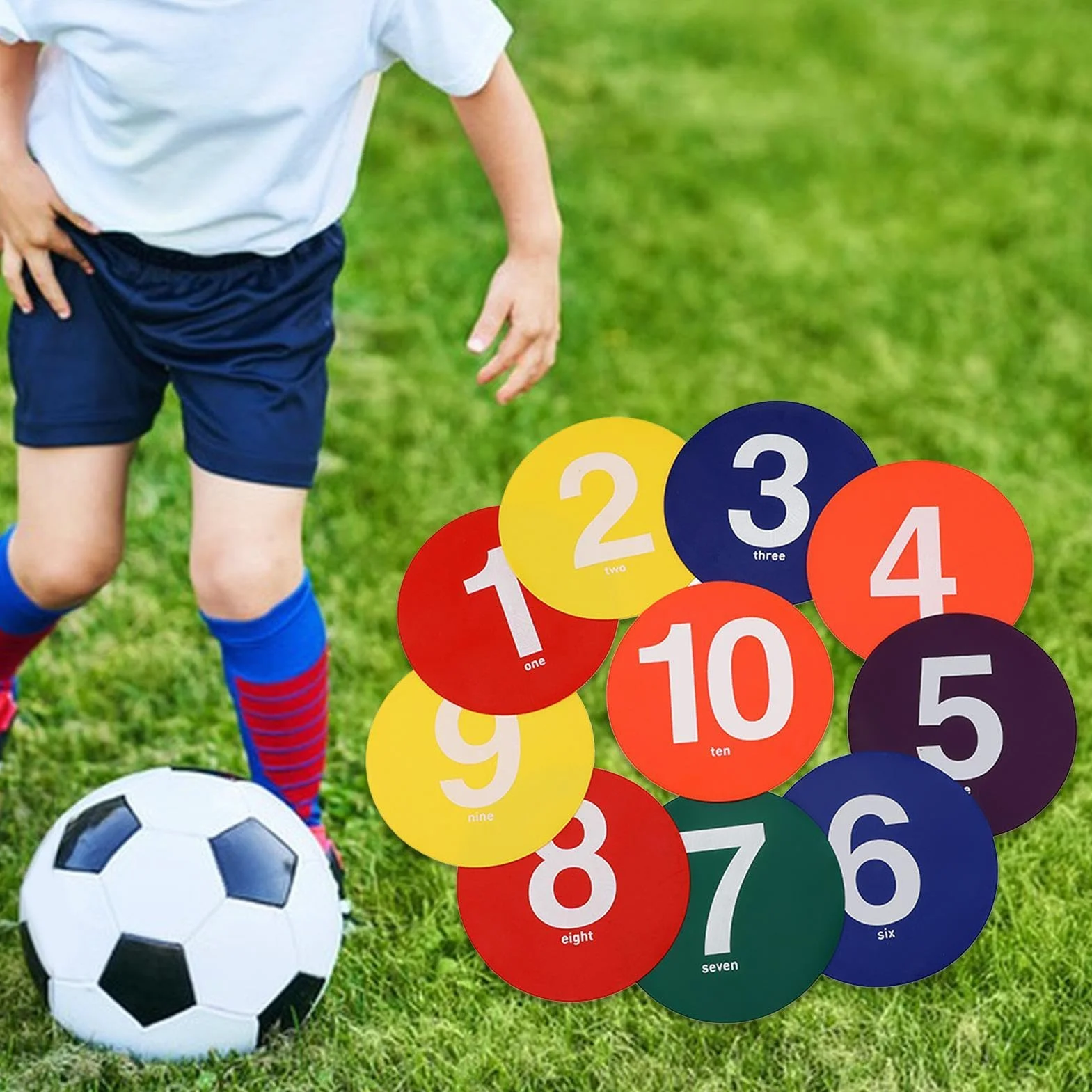 Tapis d'entraînement de football avec cônes antidérapants, Disque de sport Floor Dots, équipement d'agilité