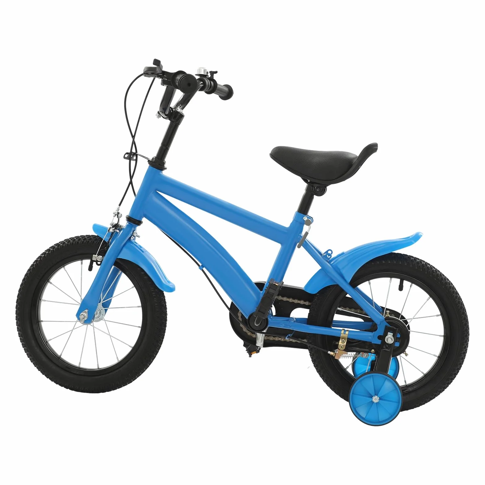 Vélo Enfant 14 Pouces Réglable Acier Carbone Garçon Fille Roues Stabilisatrices 3-6 Ans