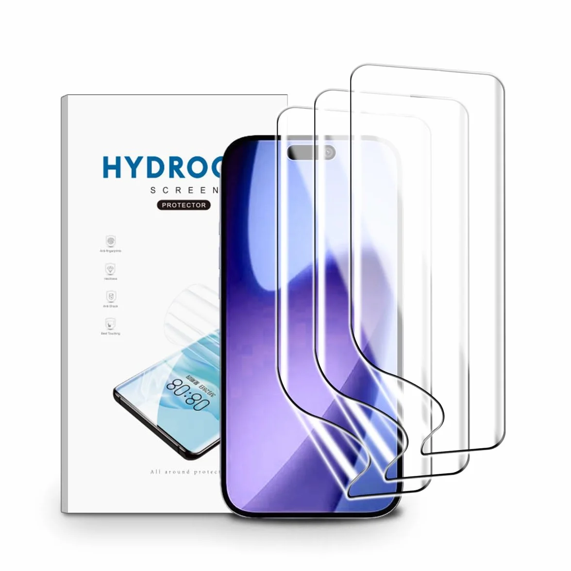 Film Hydrogel pour iPhone 17/17 Pro, 3 Pièces TPU Film Protection Écran HD Clair Doux Transparent Film de Protection d'écran