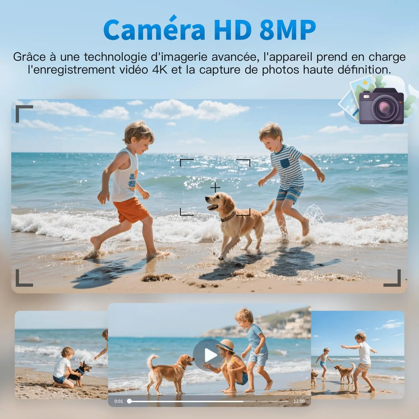 Lunettes intelligentes AI 32 Go avec caméra HD 4K, Lunettes avec caméra Anti-tremblement 8 MP, Prise en Charge de l'enregistrement vidéo, Traduction en Temps réel, Verres photochromiques