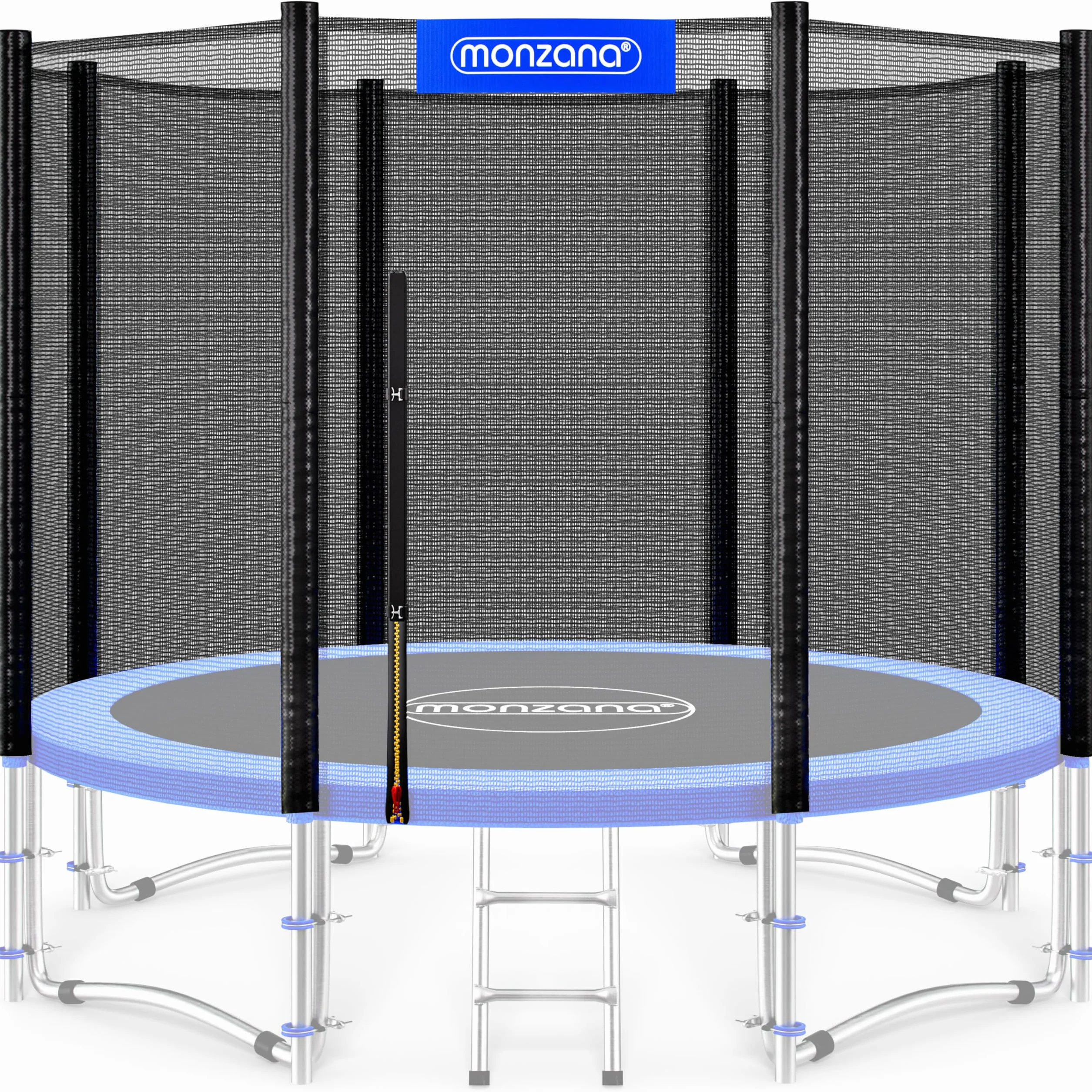 Monzana Filet de sécurité pour Trampoline résistant Rond entrée zippée refermable