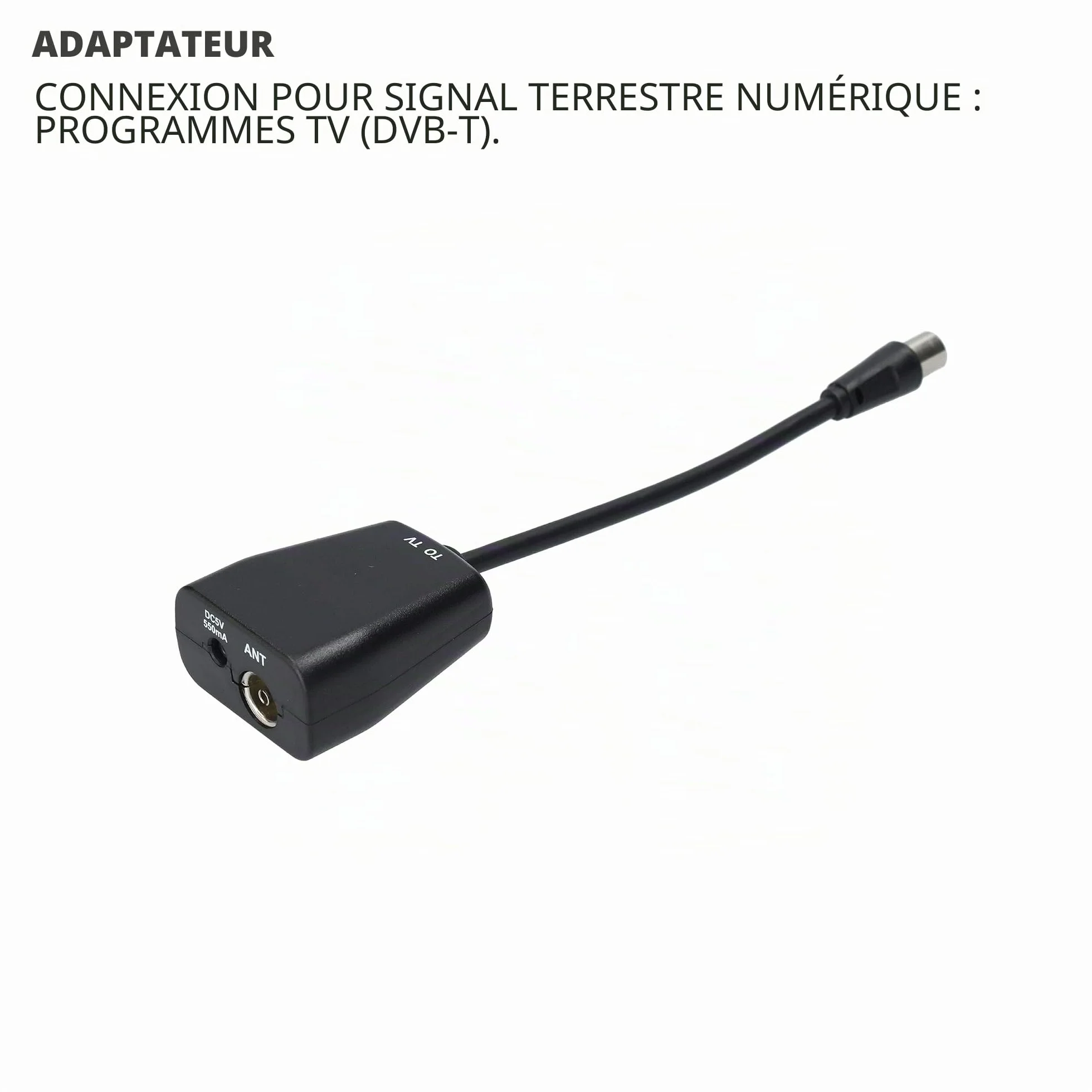 TM Electron TMANT015 Antenne TV d'intérieur ou d'extérieur avec amplificateur intégré 40 DB, Ultra compacte, Orientation 360°, Montage Mural ou mât et résistante aux intempéries