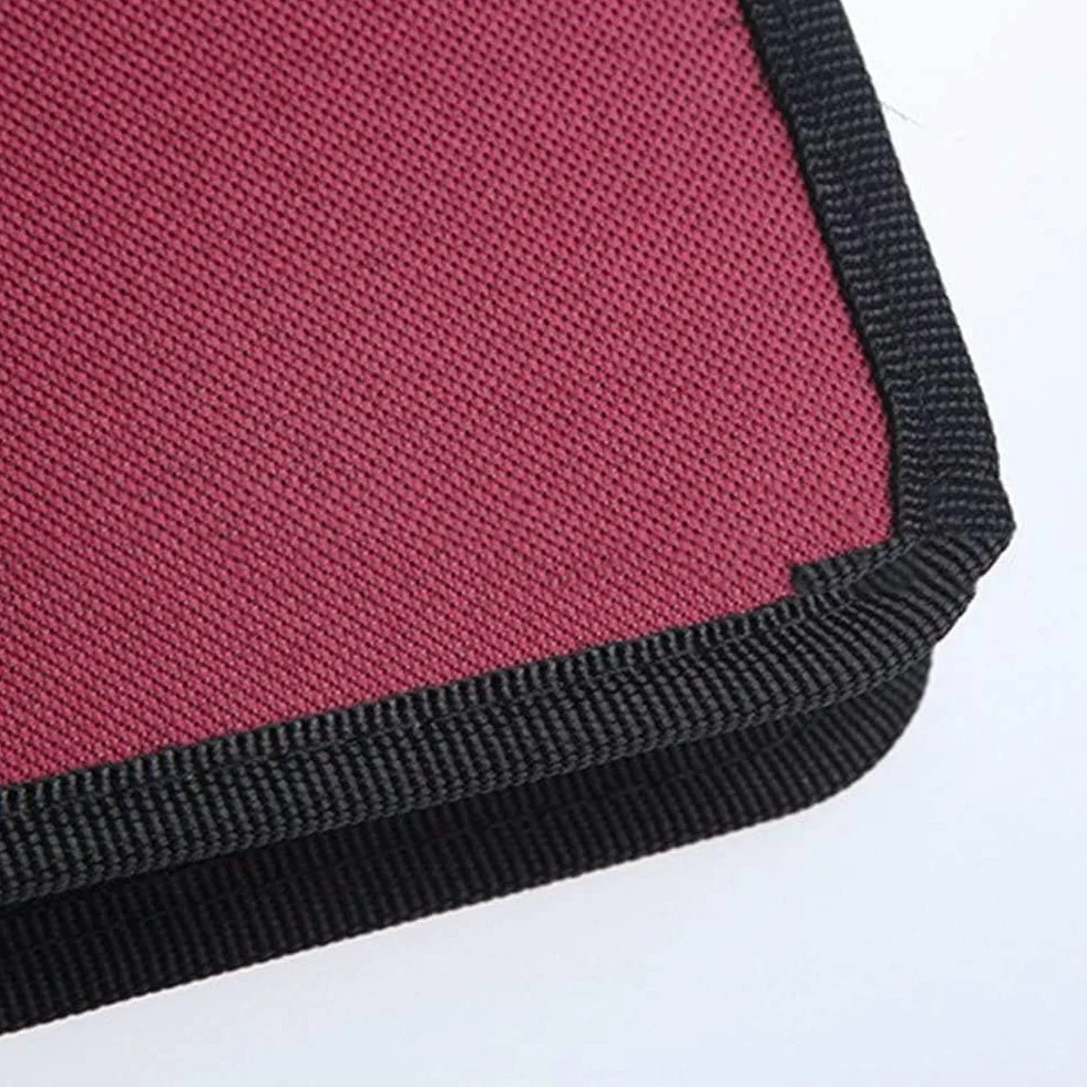 Sac de Rangement CD pour 40 Disques, DVD, Rouge Voiture Maison