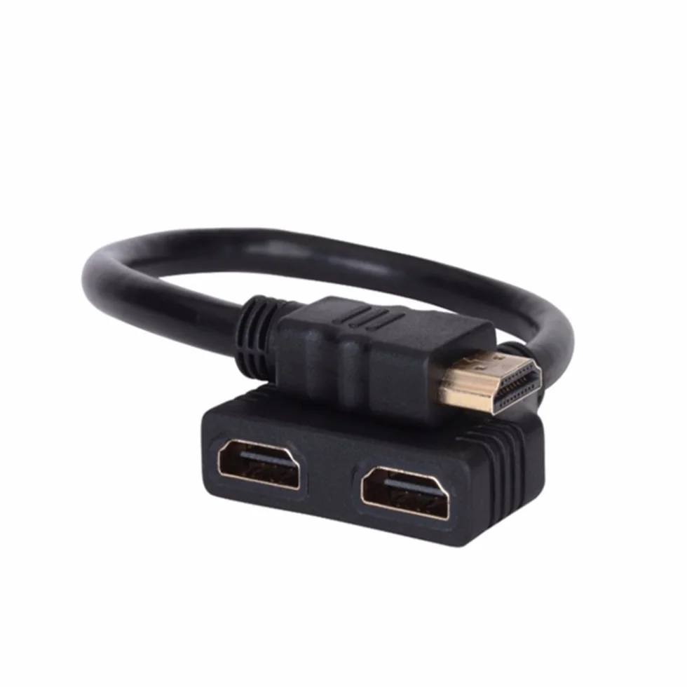 ZYuoo Diviseur de câble HDMI 1080P mâle vers Double HDMI Femelle, Adaptateur 1 vers 2 Voies