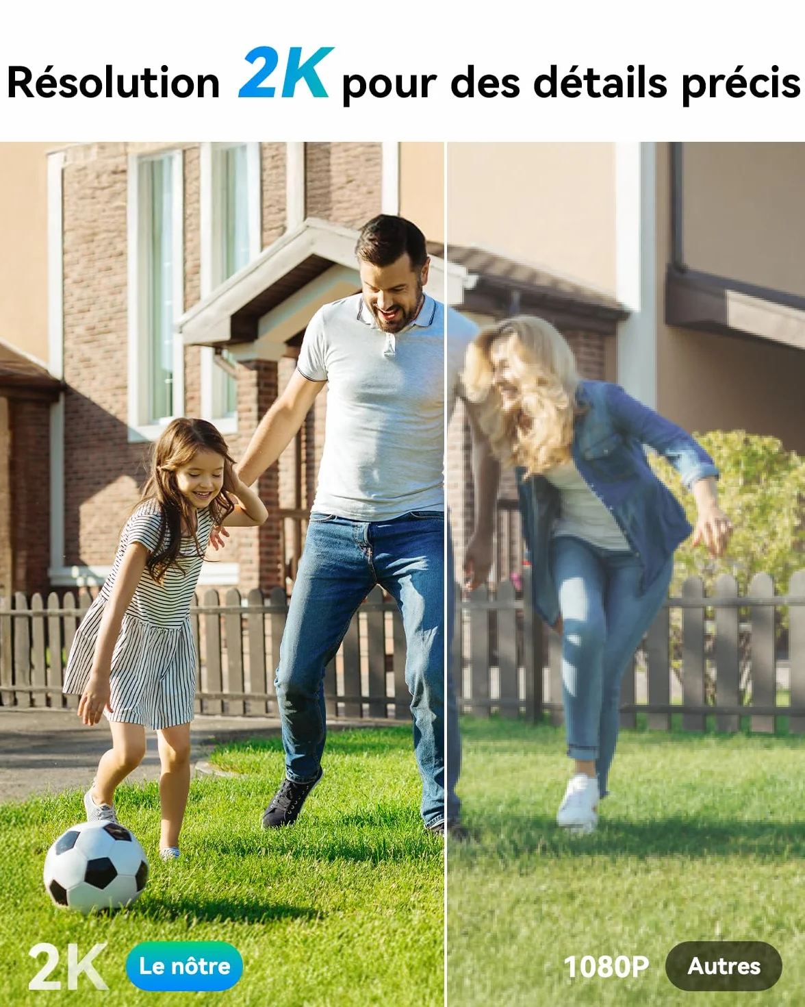 SEHMUA 2K Caméra Surveillance WiFi Exterieure sans Fil, 360° PTZ Caméra Extérieur sans Fil Batterie sur Panneau Solaire, 2,4 GHz, Vision Nocturne Couleur, Détection PIR, Audio Bidirectionnel, 2 Pièces
