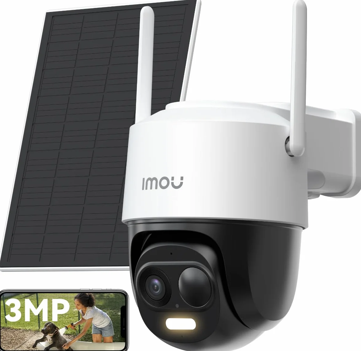 Imou 2K Caméra Surveillance WiFi Exterieure sans Fil Solaire 5000mAh 360° PTZ 2.4GHz IP65