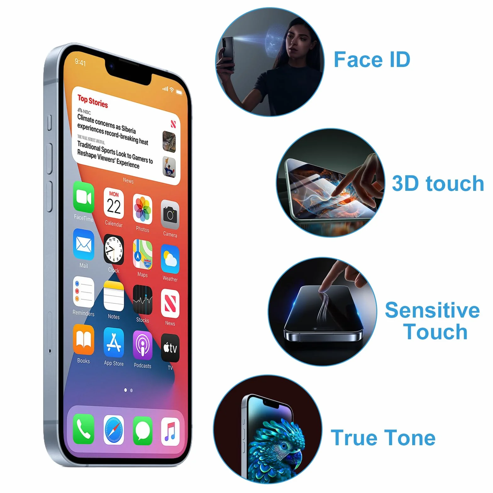 Écran iPhone 13 6.1" LCD Remplacement avec Kit Réparation A2482 A2631 A2634 A2635 A2633