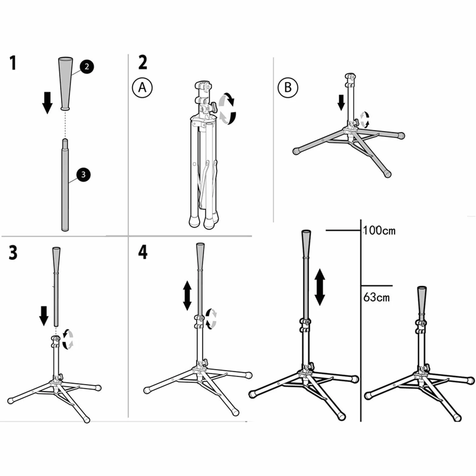 Adjustable Batting Tee Baseball Practice T-Stand Simple Durable Strike Frame Easy Setup Training Aid