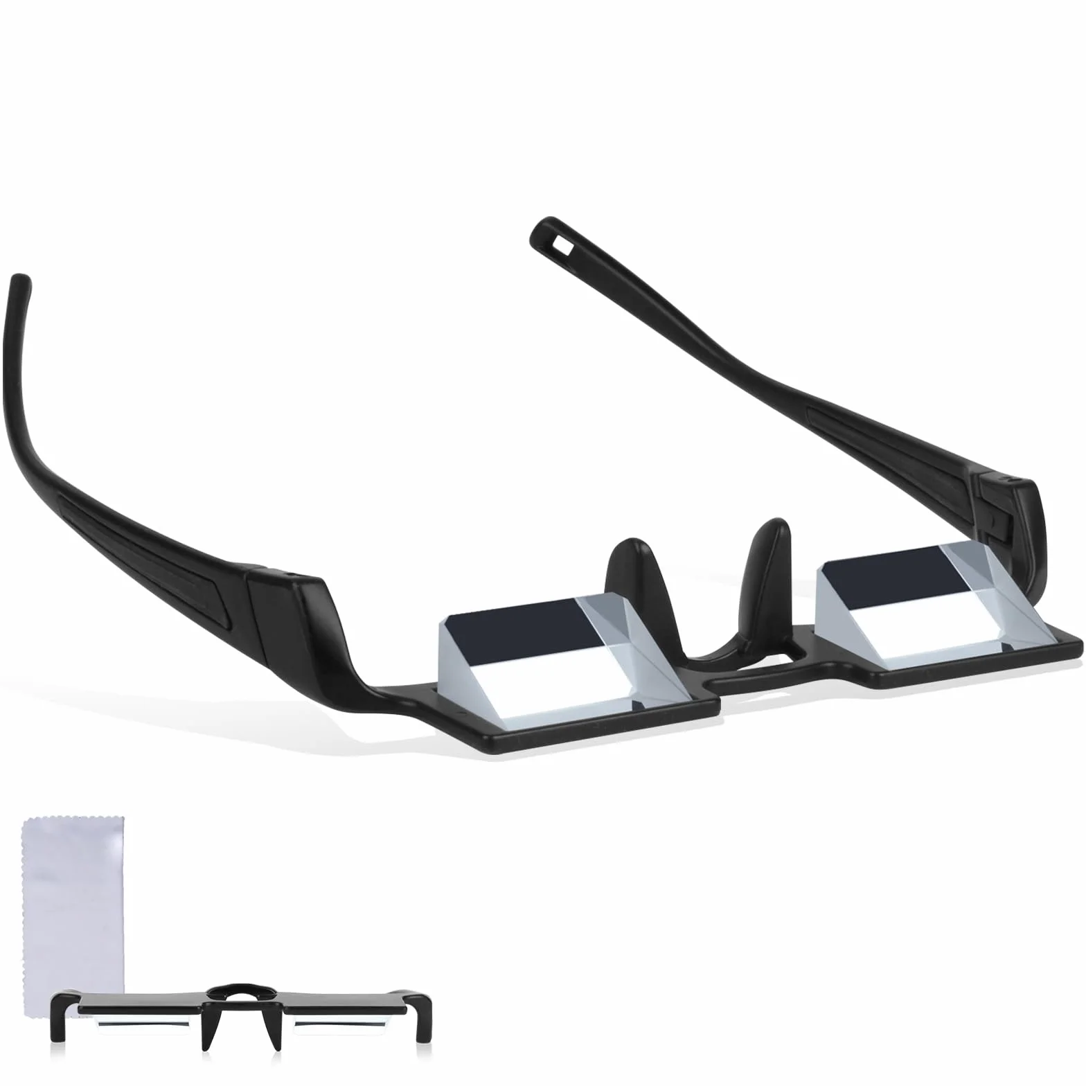 Lazy Glasses,Lunettes de Lecture,HD Glasses,90° Laying Down Prism Glasses,Lunettes Paresseuses,Super Lightweight Reading Glasses,Horizontal Lazy Prisme pour Lire,Regarder la Télévision-Noir