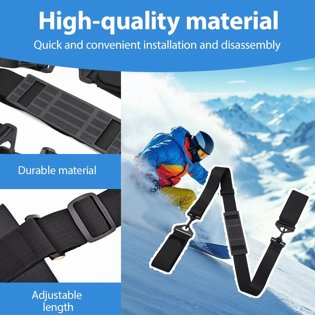 Sangles Porte-Skis Réglable Bandoulière Ski Scratch Transport Poignets Skis Rangement Sport Plein Air