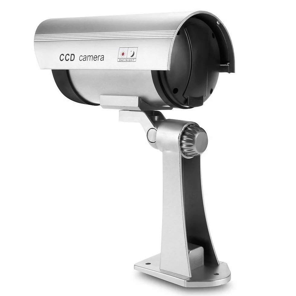 Lot de 2 caméras de Surveillance Professionnelles factices avec Objectif et Surveillance vidéo Clignotante