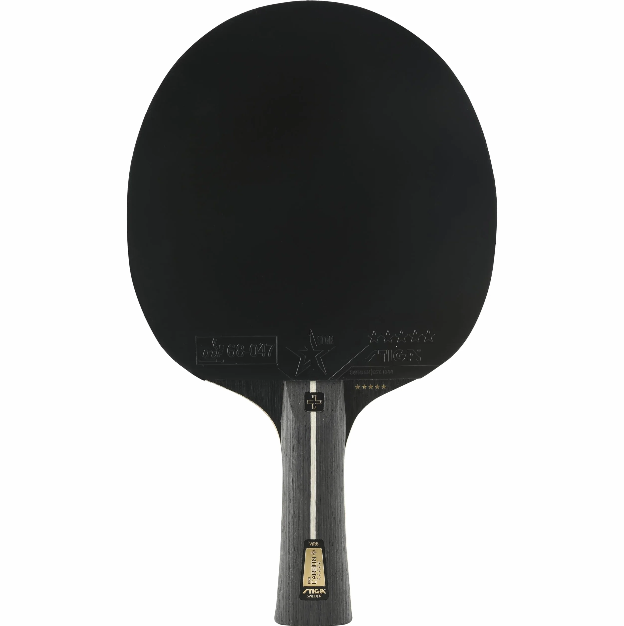 STIGA Raquette de Ping-Pong Pro Carbon +, Technologie Carbon Touch, Manche Concave, Revêtement Caoutchouc 5 Étoiles, ITTF Approuvé, Noir/Rouge