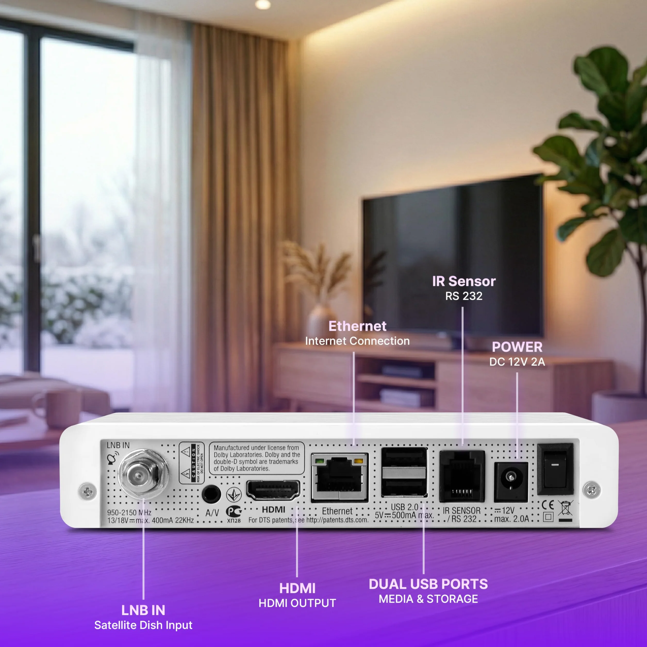 VU + ZERO WE 1x DVB-S2 Linux Récepteur Full HD 1080p - Blanc