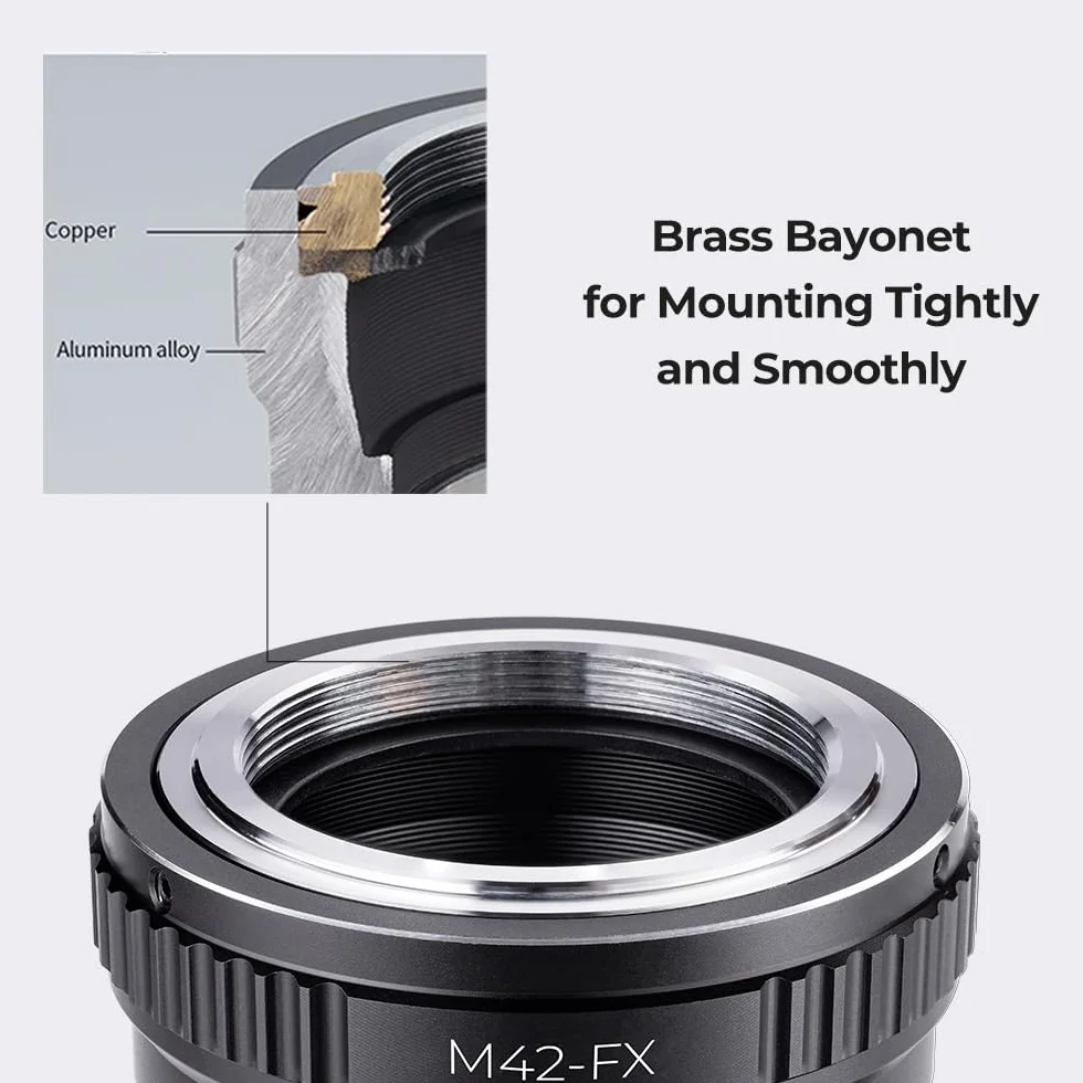 K&F CONCEPT Bague d'adaptation M42-FX pour appareil photo Fuji Fujifilm FX XPro1 X-Pro1 - 42 mm