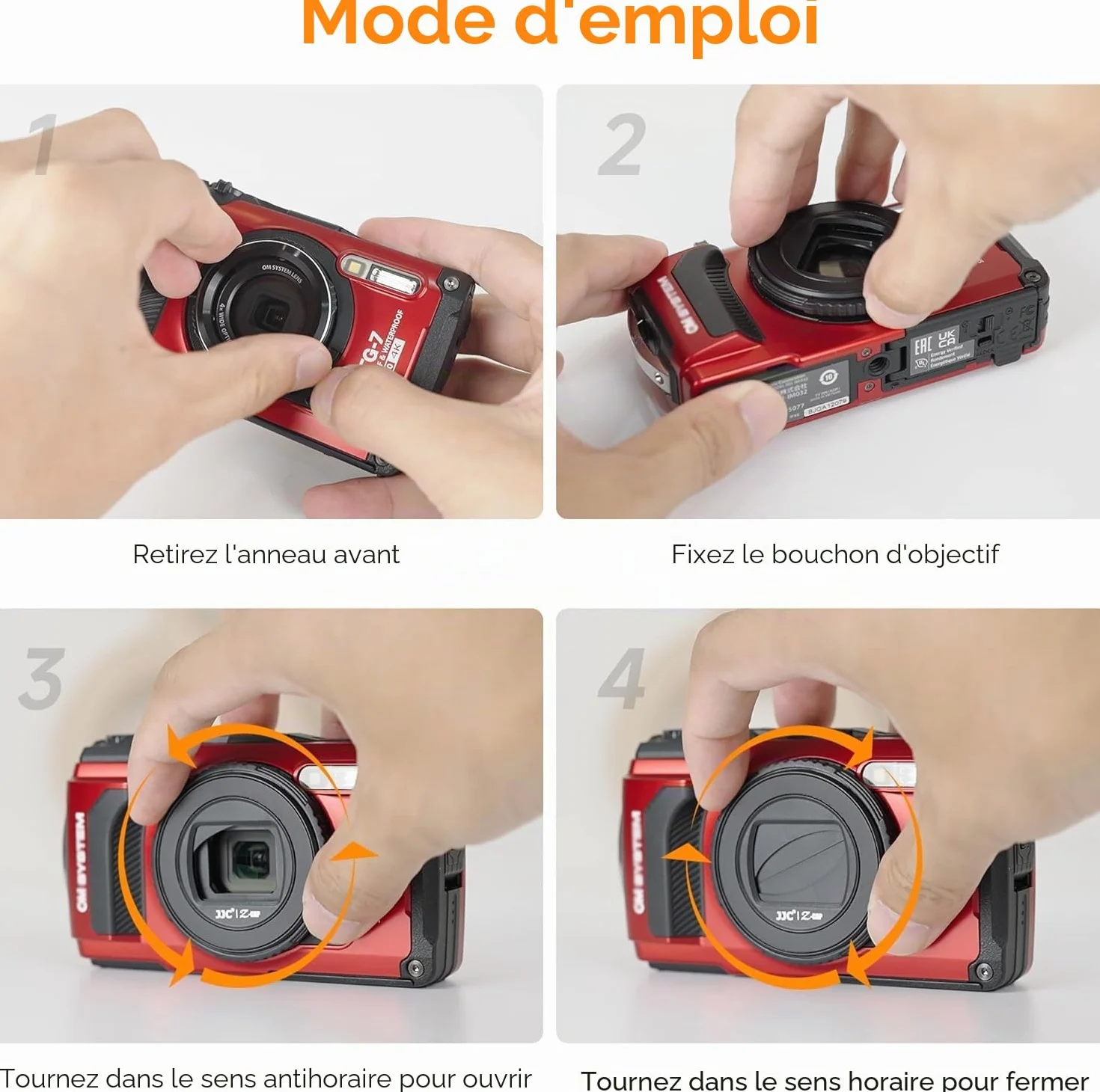 JJC Bouchon de Protection d'objectif pour Appareil Photo Olympus Tough TG-7, TG-6, TG-5, TG-4, TG-3, TG-2 and TG-1F, Om System TG-7, Remplacement pour Olympus LB-T01