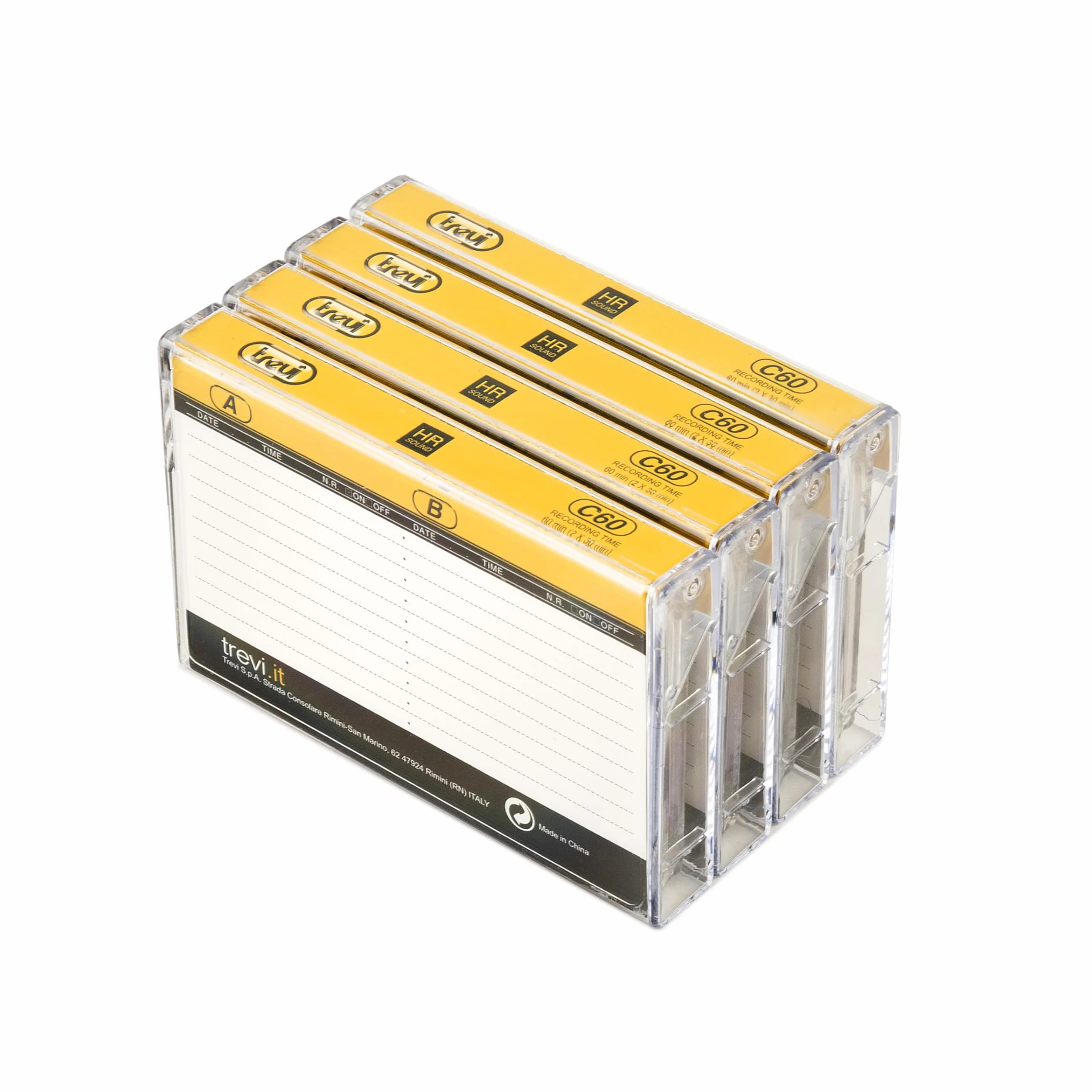 Trevi C 60 HR 4-pack cassette audio 60 minutes 30 min per side 120 µs eq bande magnétique vintage