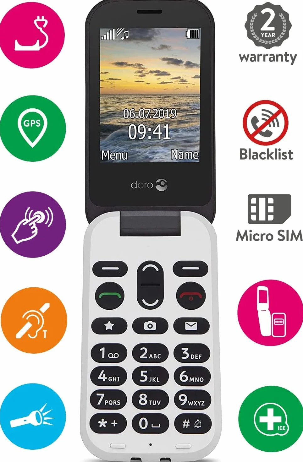Doro 6060 Téléphone Portable Noir