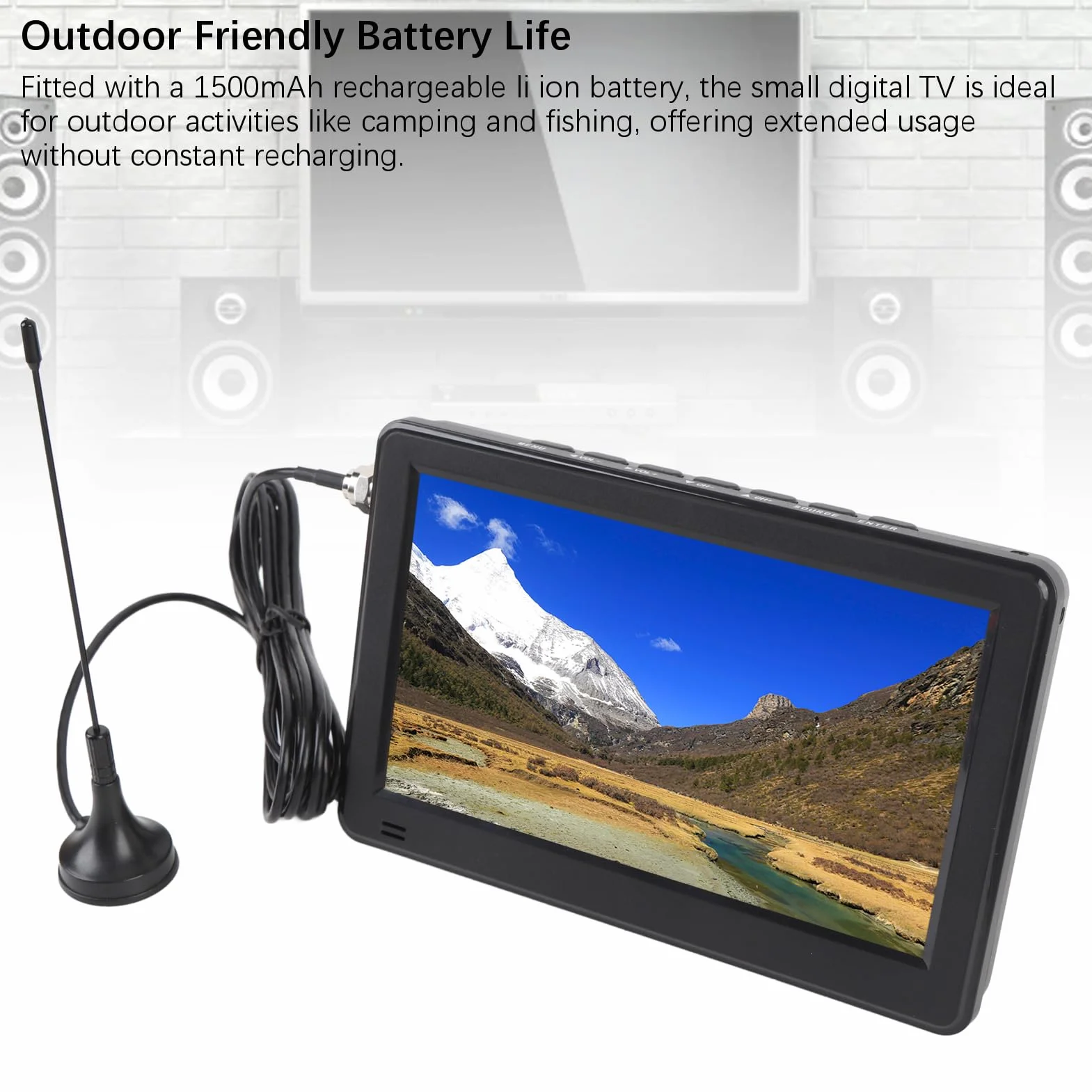 Téléviseur numérique portable de 6 pouces, écran vibrant, signal amélioré, adapté à l'extérieur