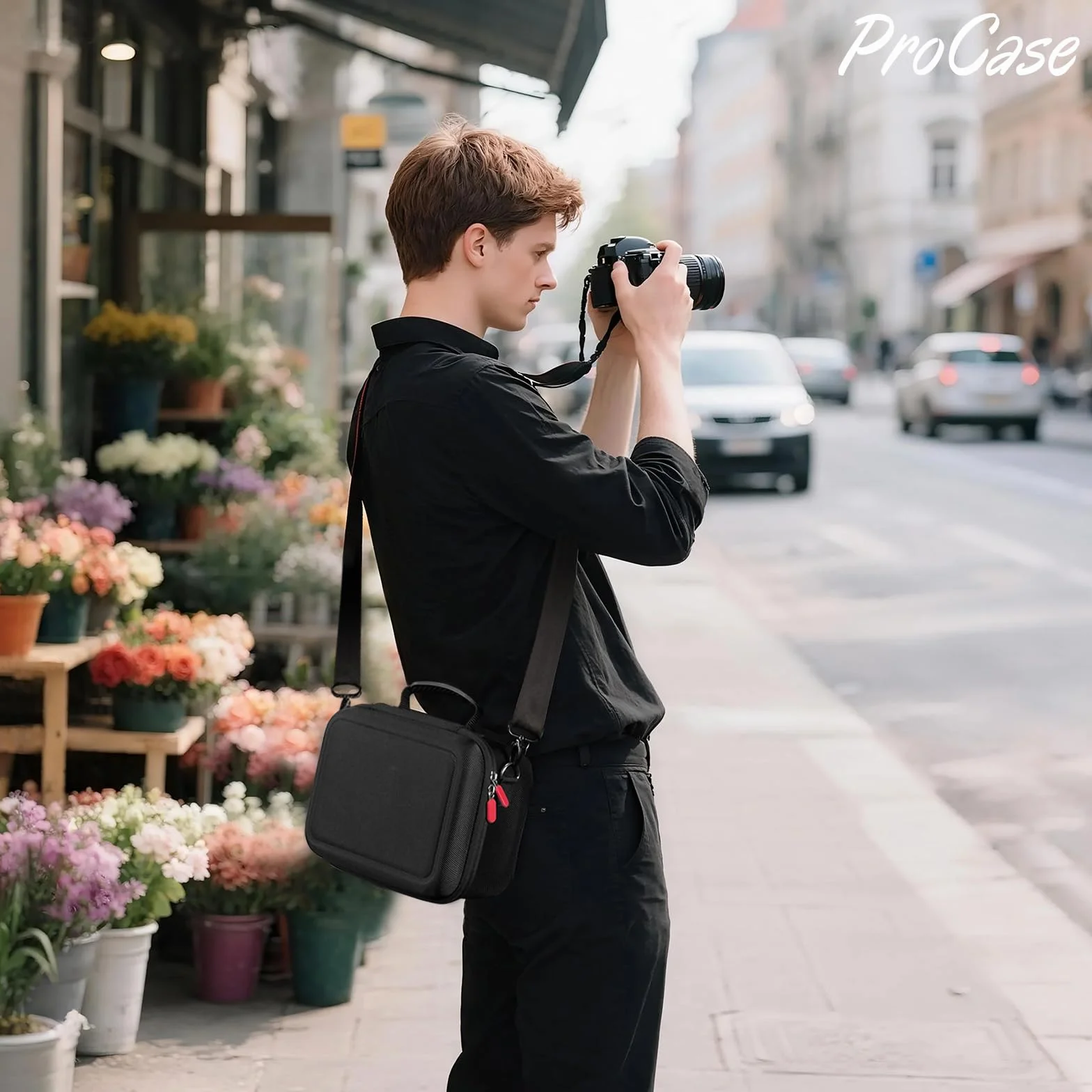 ProCase Étui Housse Rigide Rembourrée pour Appareil Photo DSLR/SLR Canon EOS 2000D R100 R50 Nikon Pentax Sony Noir