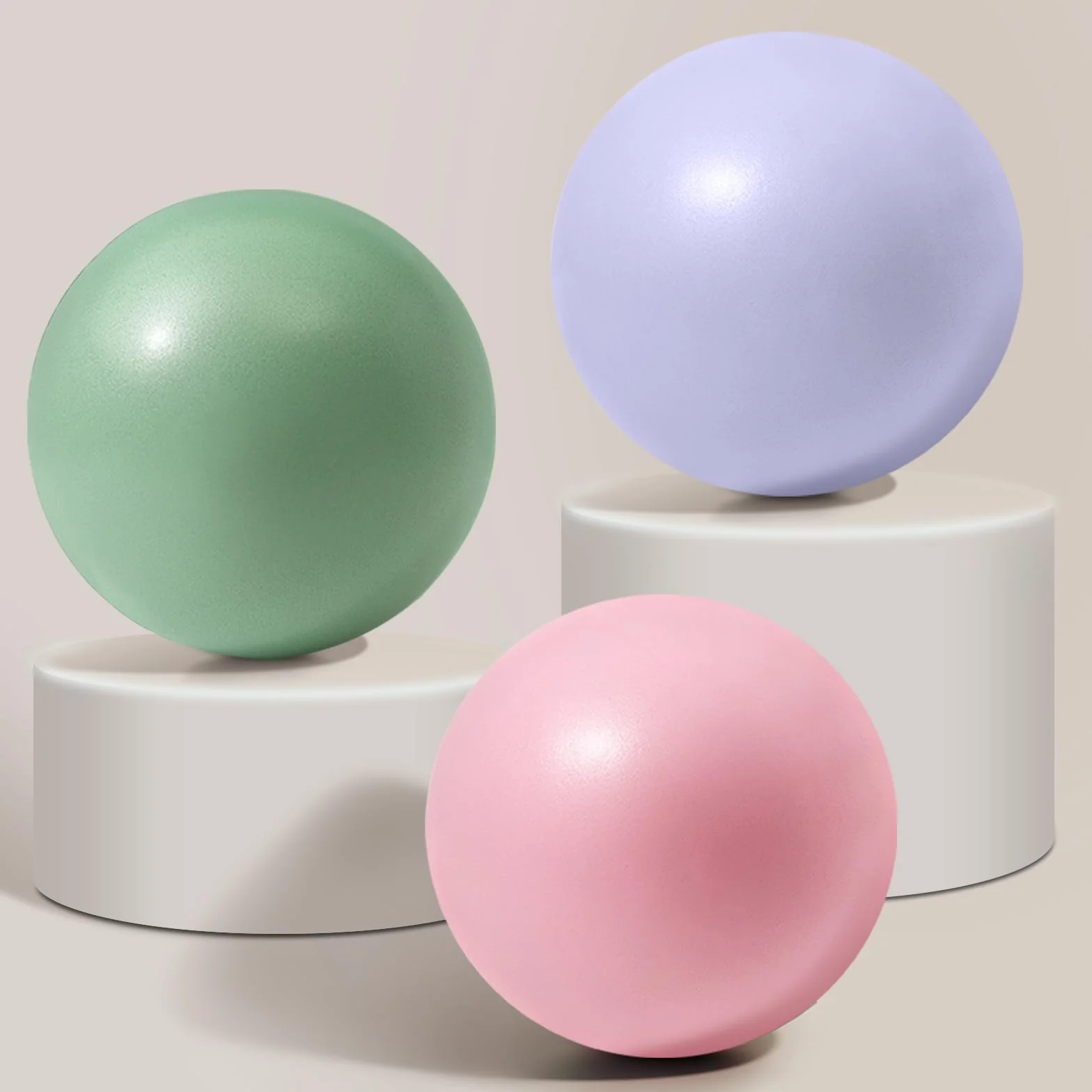 Vortix Lot de 3/6 balles de Pilates 25 cm – Anti-explosion, antidérapantes – Ballon de gymnastique avec tuyau gonflable, pour yoga et muscles du plancher pelvien