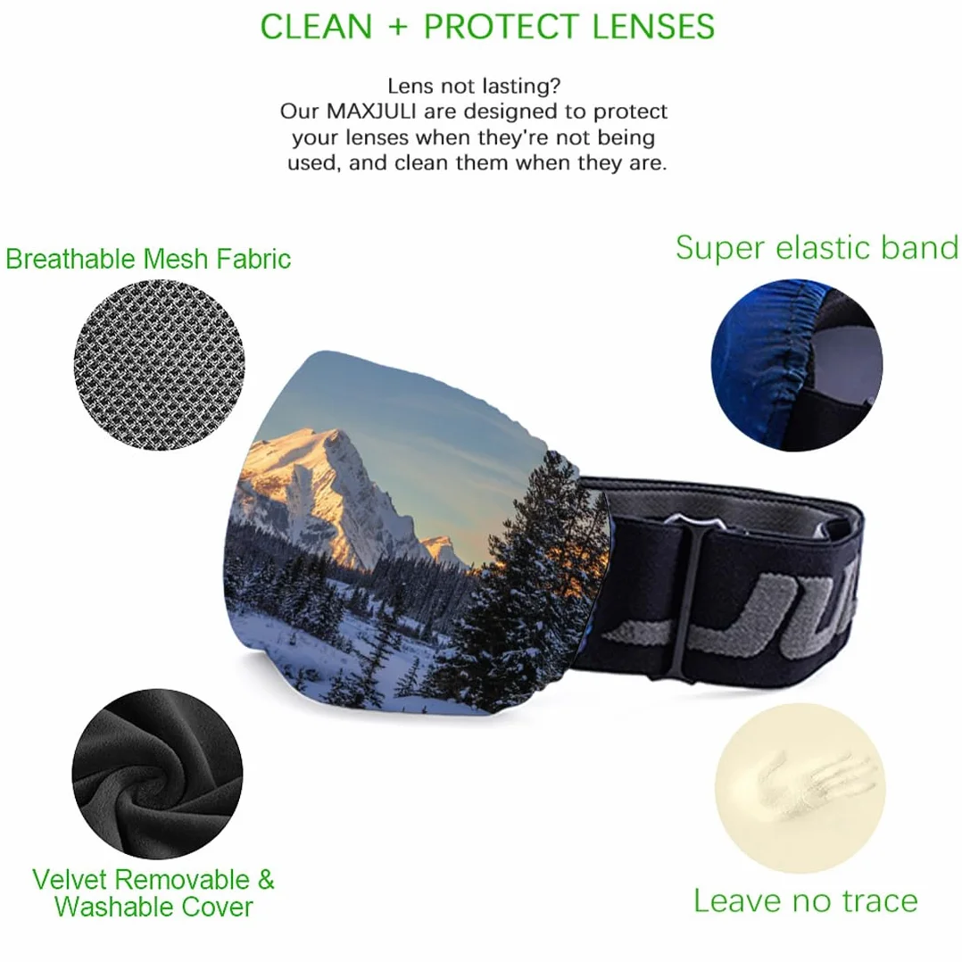 Housse de Lunettes de Ski/Snowboard Anti-Rayures en Microfibre, Protection des Lentilles