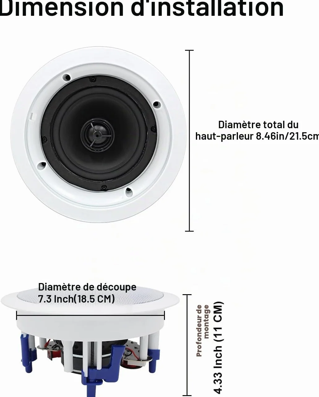 Herdio 5,25 Pouces 600 Watts Bluetooth Enceinte Encastrable Plafond 4 Haut-parleurs