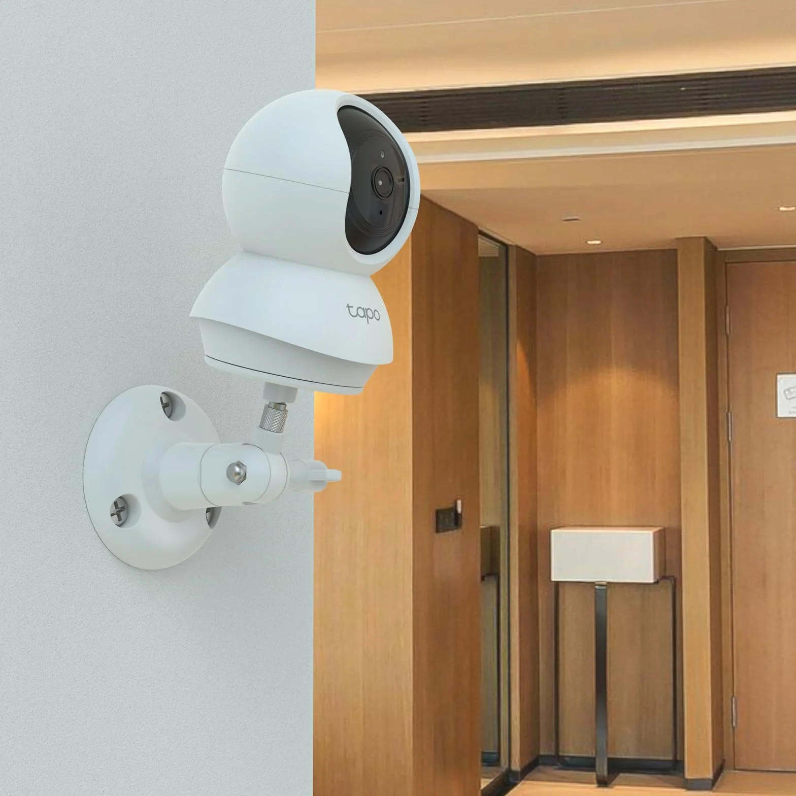 HOLACA Support mural Compatible avec TP-Link Tapo C200 / C210 / C220 / C201 / C202 / C211 / C212 / C222 / C230 Caméra de surveillance WiFi pour intérieur, Blanc 2 pièces