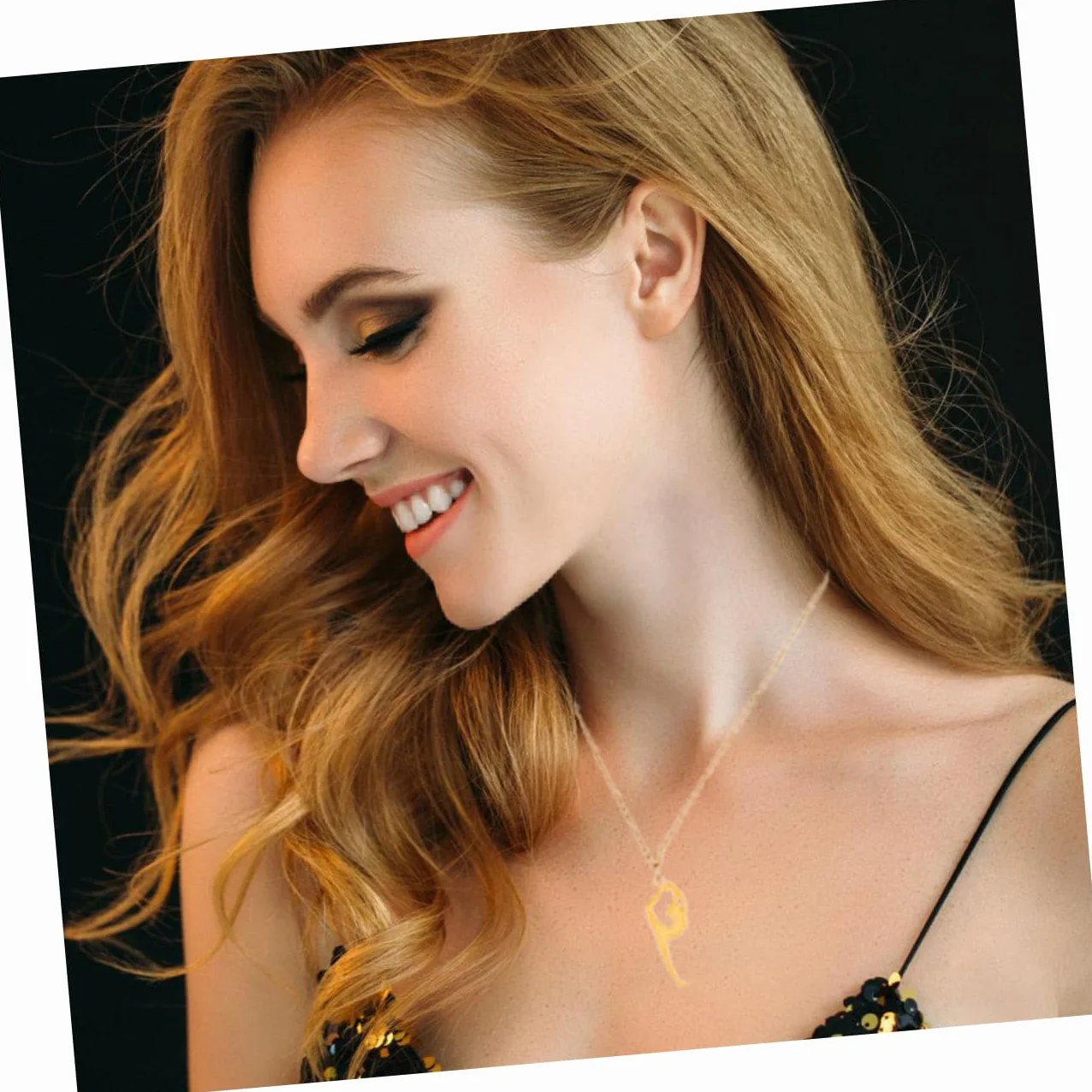 YARNOW collier en or chaîne de cou créative collier pendentif femme bijoux de cou Acier inoxydable Golden