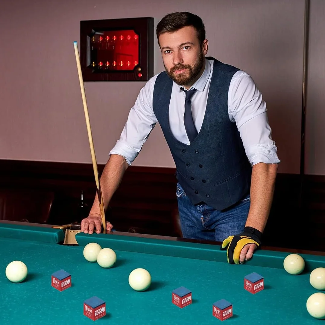 CATOR Craie Billard 6 Pièces Bleu No-Slip Adhérence Queue de Billard