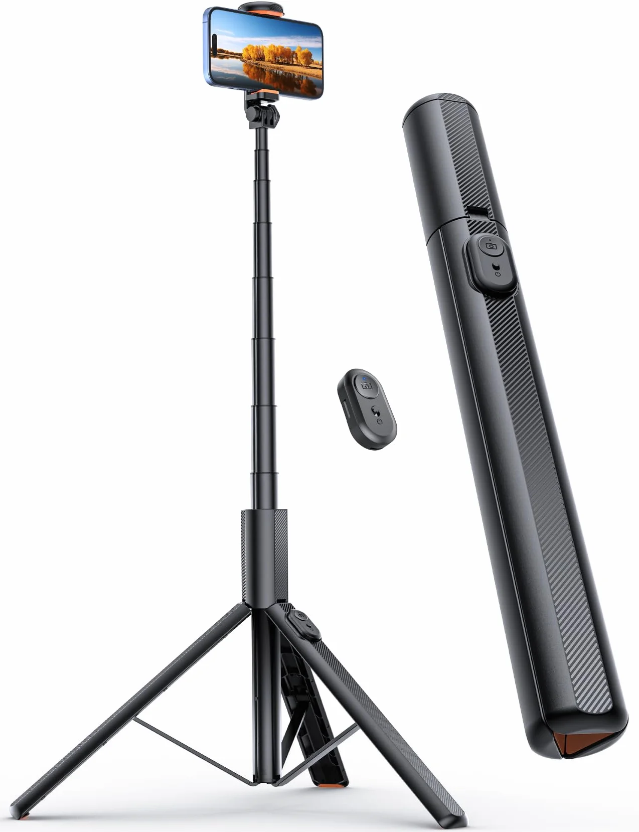 ANXRE 180cm Trépied Selfie avec Télécommande Détachable, Perche Extensible NT79 pour Smartphone et GoPro