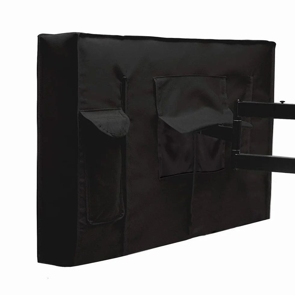 Housse de protection pour TV extérieur 22-75 pouces Oxford 210D étanche anti-poussière avec poche télécommande