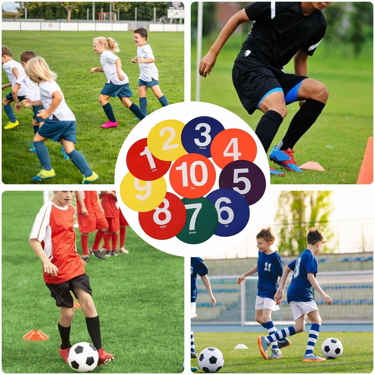 Tapis d'entraînement de football avec cônes antidérapants, Disque de sport Floor Dots, équipement d'agilité