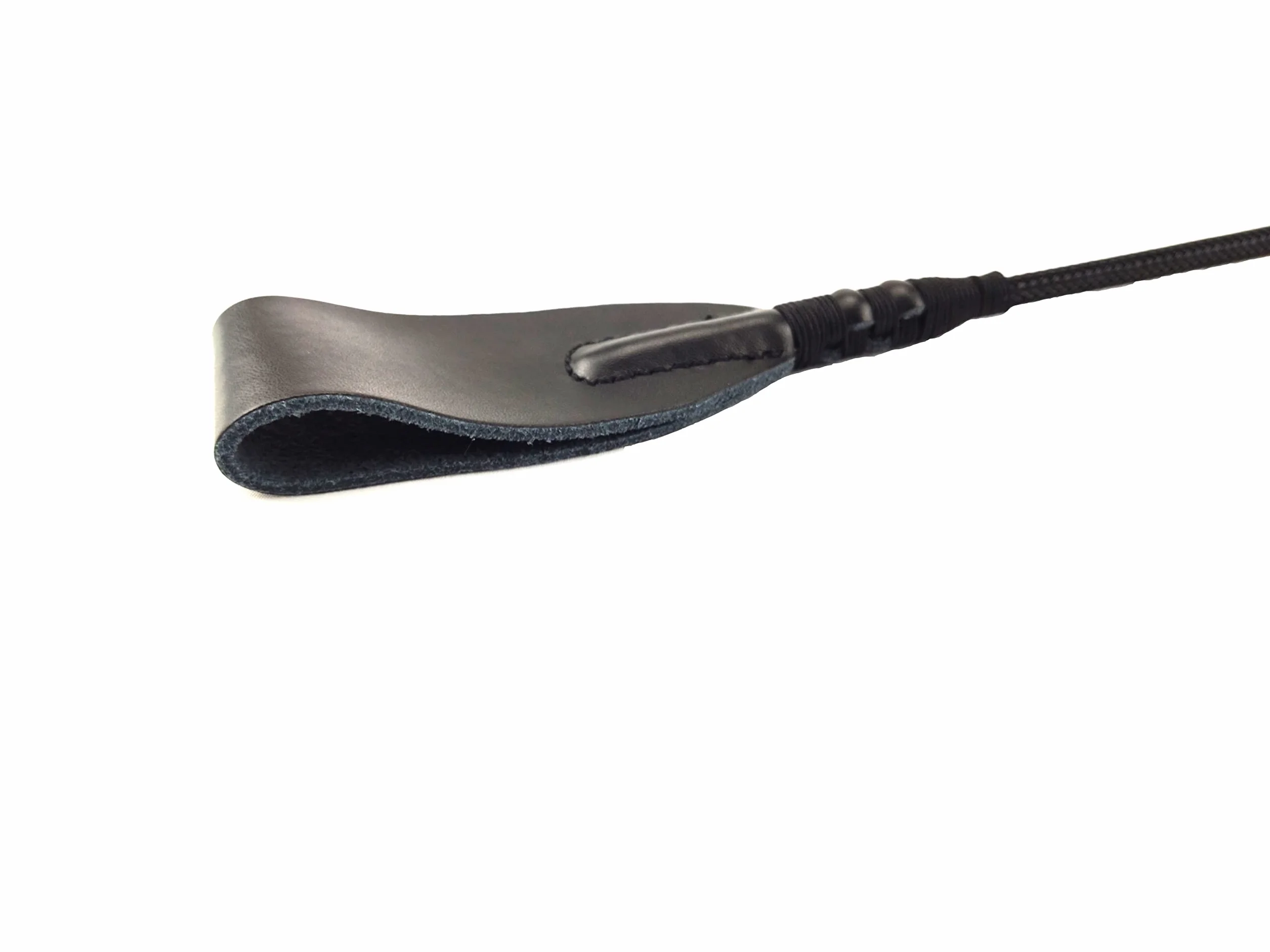Cravache d'équitation en Cuir 45 cm avec Poignée et Corde de Suspension