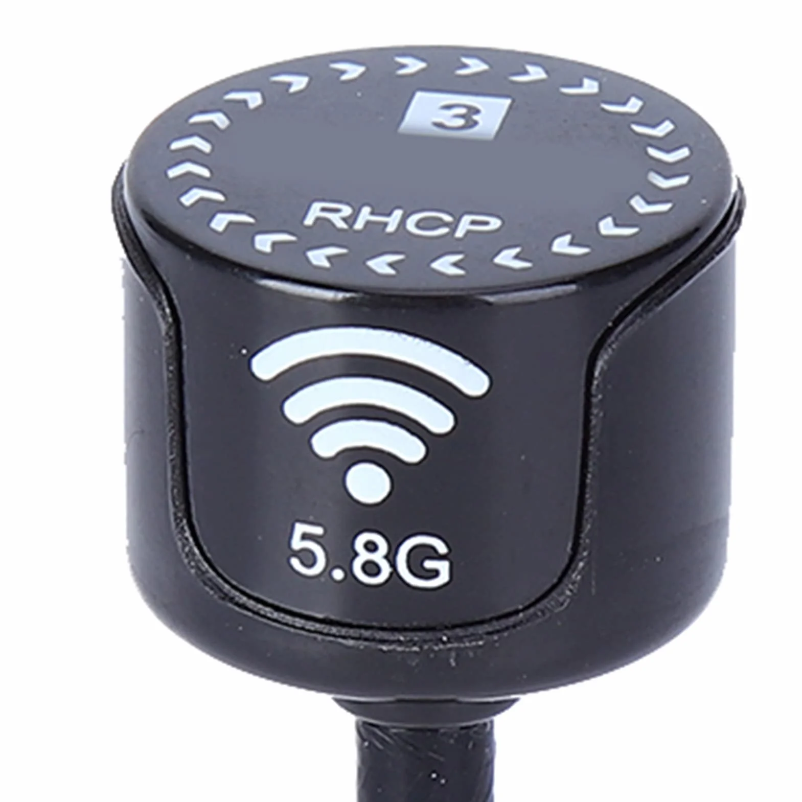 Alomejor Antenne à Gain élevé 5.8Ghz 3dBi RHCP Installation Flexible Fort pour FPV Racing Drone RC Pièces Accessoire (N-oir)