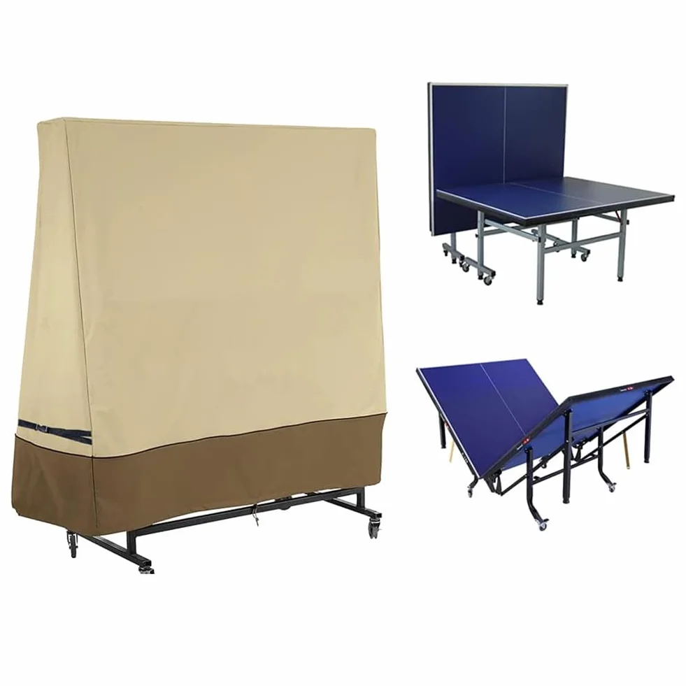 Housse Tennis Table Cover 420D Oxford Bâche Ping Pong Étanche Anti-UV Protection Standard Pliante