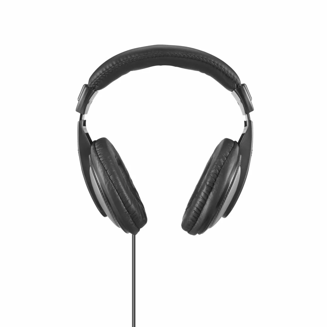 Hama Casque TV Filaire 6m ShellTV II, Circum-aural, Câble Extra-Long, Réglage du Volume Intégré, Jack 3.5 mm, Adaptateur Jack 6.35mm Inclus Plaqués Or, Idéal Hi-FI et Télévision, Noir