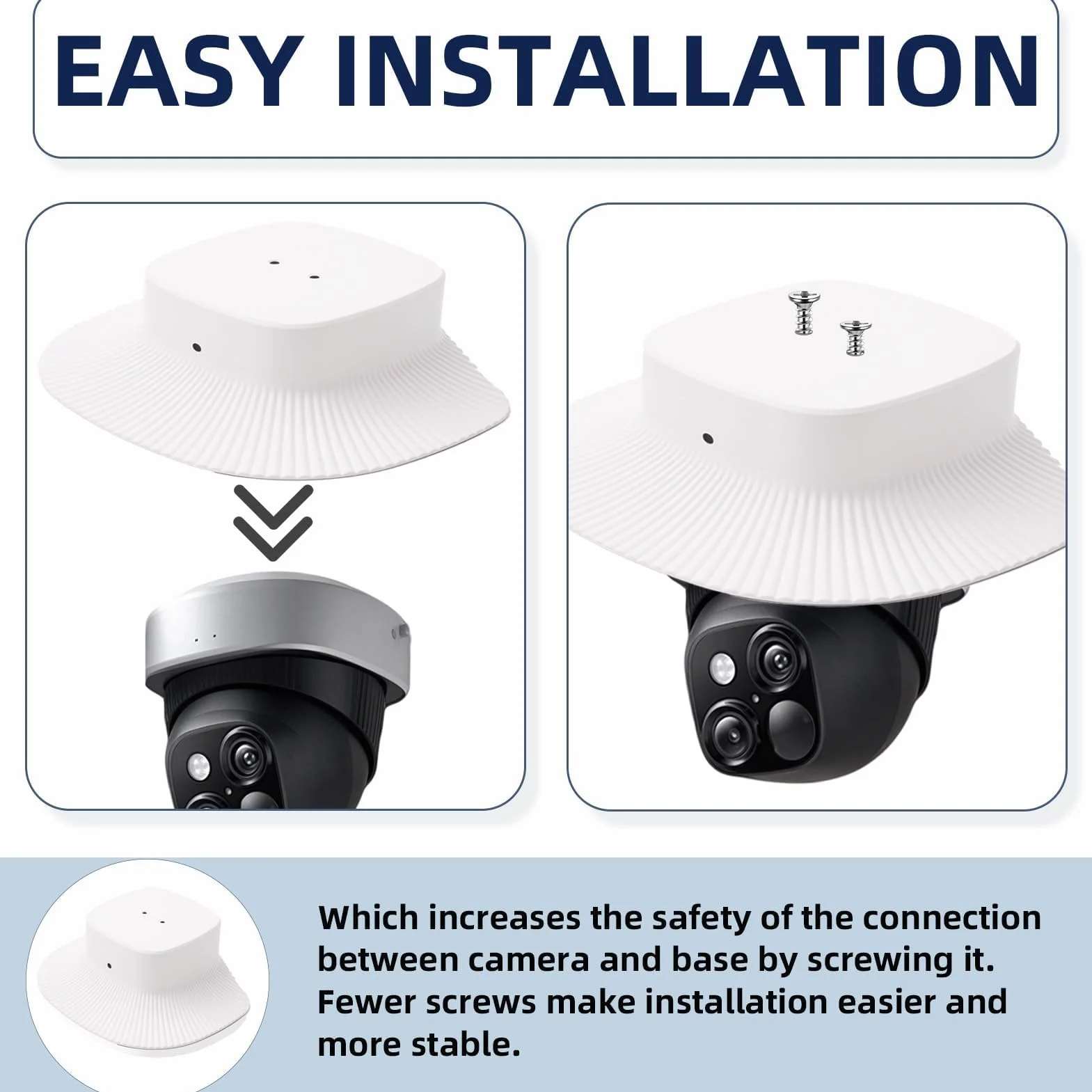 Housse de Protection Contre la Pluie pour Eufy Security SoloCam S340 Résistante aux Intempéries Protège Contre la Pluie, Les Aayons UV Poussière et Vents Violents（Blanc）