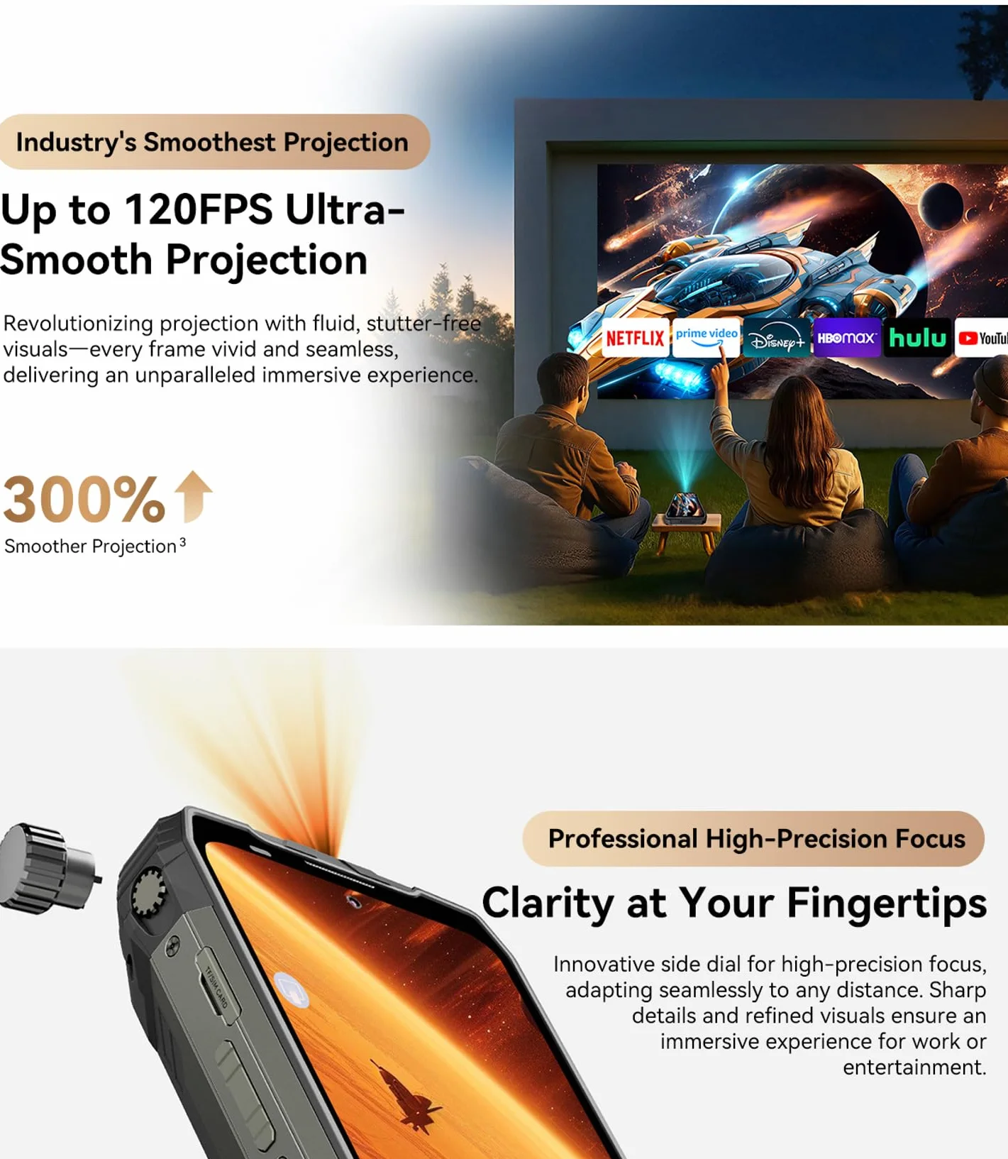 Blackview XPLORE 2 Projecteur Smartphone Incassable 6.73" 3.2K HDR Écran 48GB+1TB IP68 20000mAh