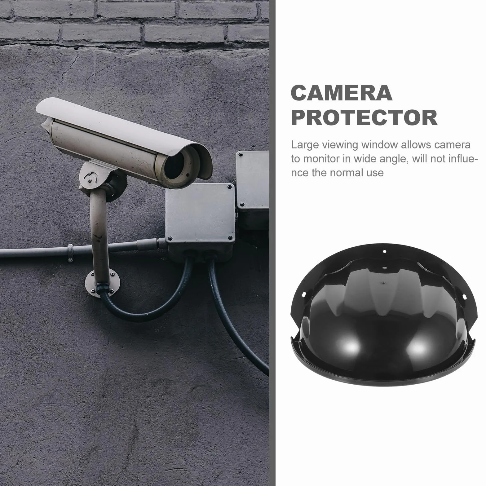 Cache-caméra Résistant à la Déformation de Sécurité Extérieur en ABS Noir, Protection Pluie et Soleil, Résistant la Déformation, Design Simple et Élégant pour Système de Caméra