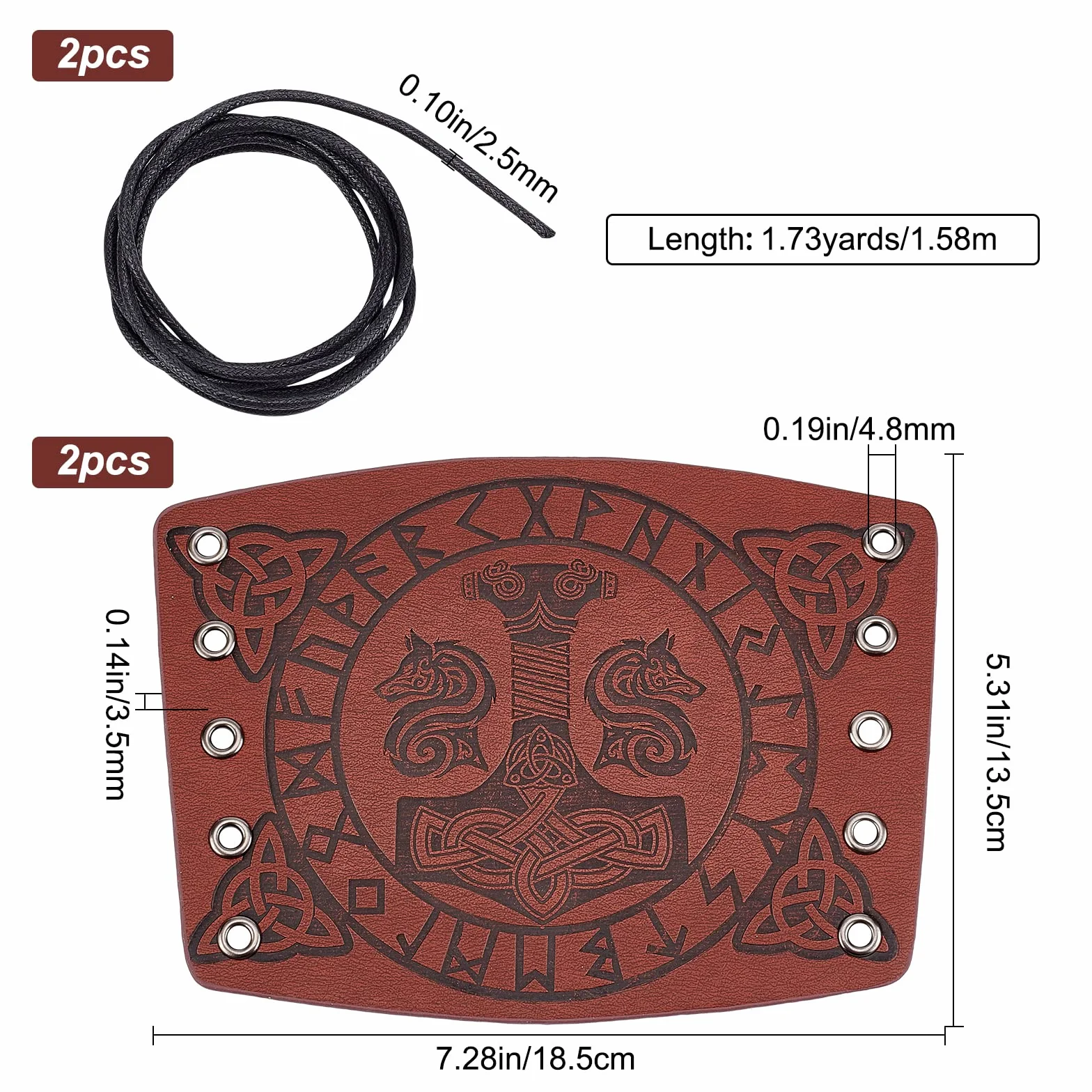 GORGECRAFT Brassards Médiévale Cuir Marteau Motif Gardes Bras Tir à l'arc Boucle Unisexe Marron Noix de Coco