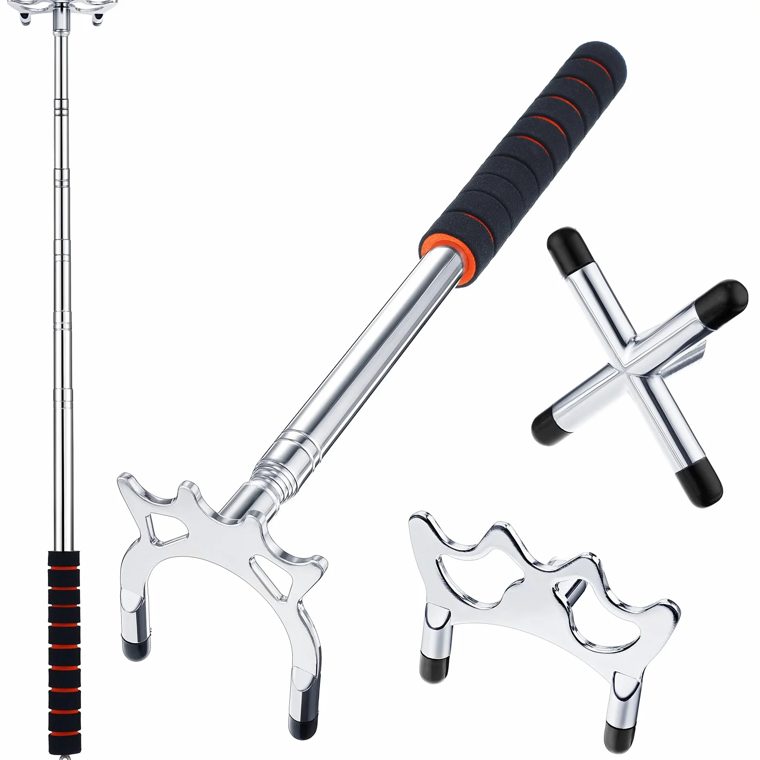 Bâton Pont de Queue de Billard Rétractable 3 Pièces Tête en Laiton Amovible Accessoire pour Table de Billard