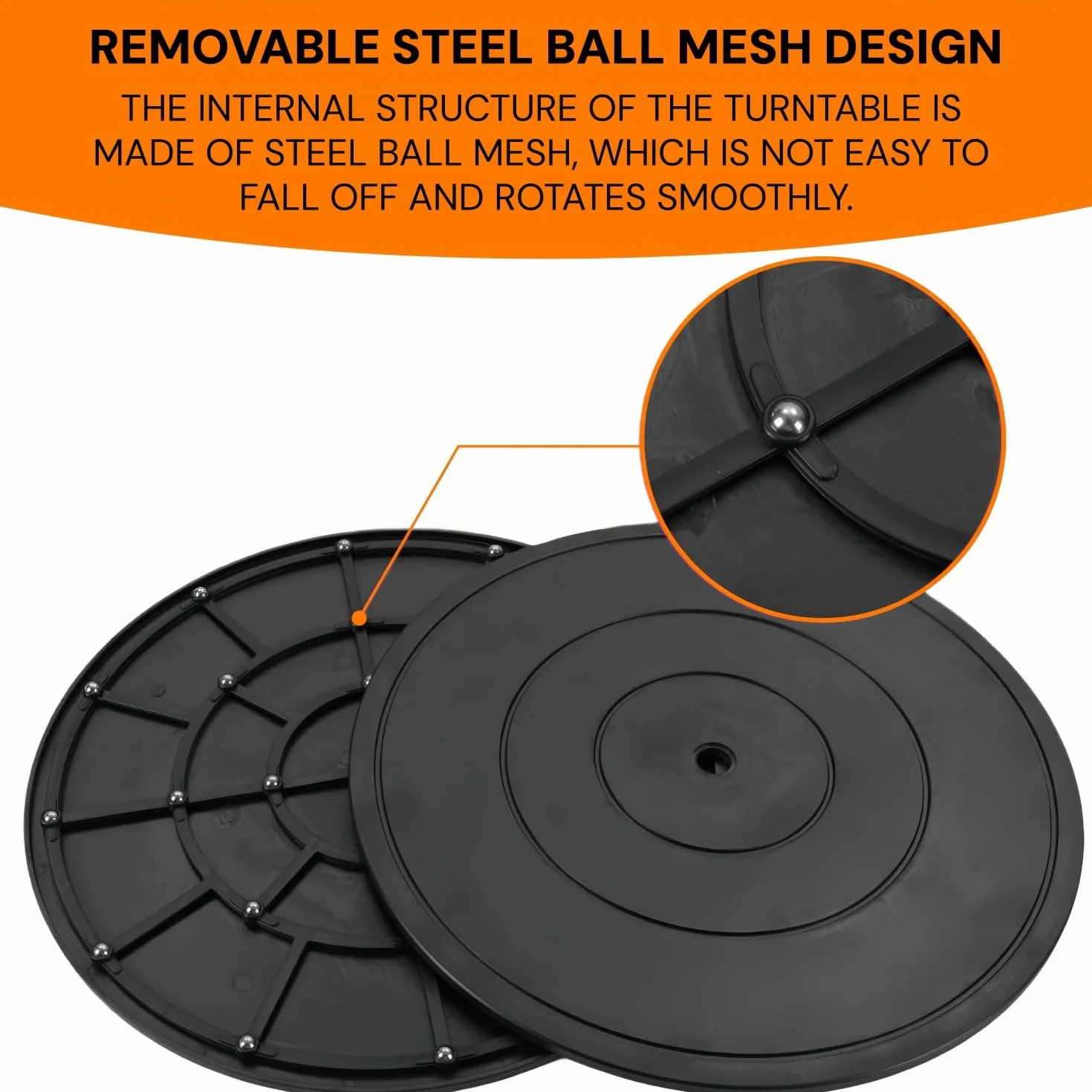 Plateau Tournant Universel,Solide Plateau Tournant à 360°,Support Pivotant Résistant,Tourne-Disque Rotatif pour Plantes en Pot Haut-Parleurs Ordinateurs Portables Moniteurs (40cm)