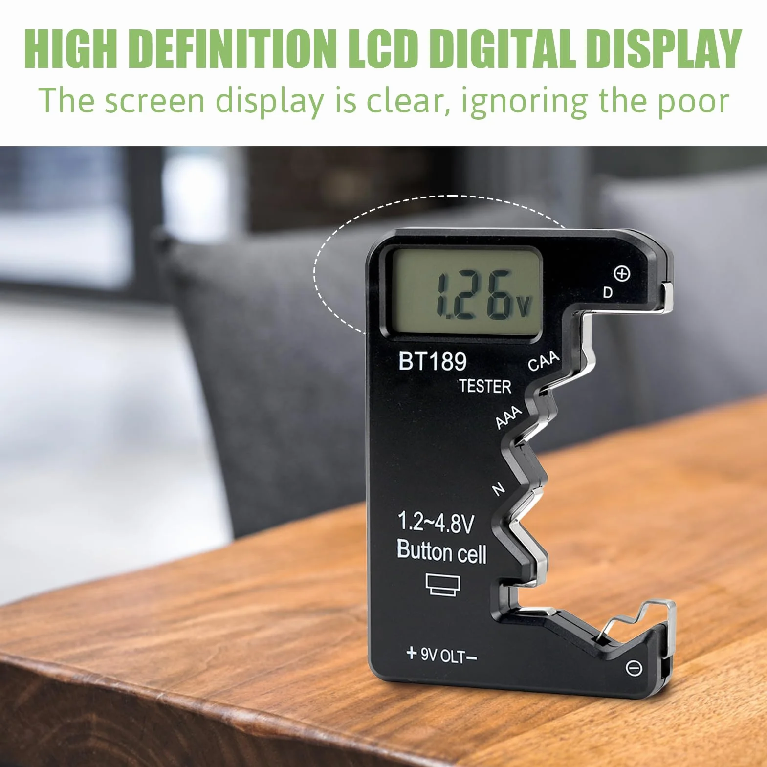 Mini Testeur de Piles Numérique, Testeur de Pile Universel en ABS avec Écran LCD Haute Définition pour Types D CAA N LR44 9V 6F22 pour l'Utilisation la Gestion de Énergies dans Appareils Électroniques