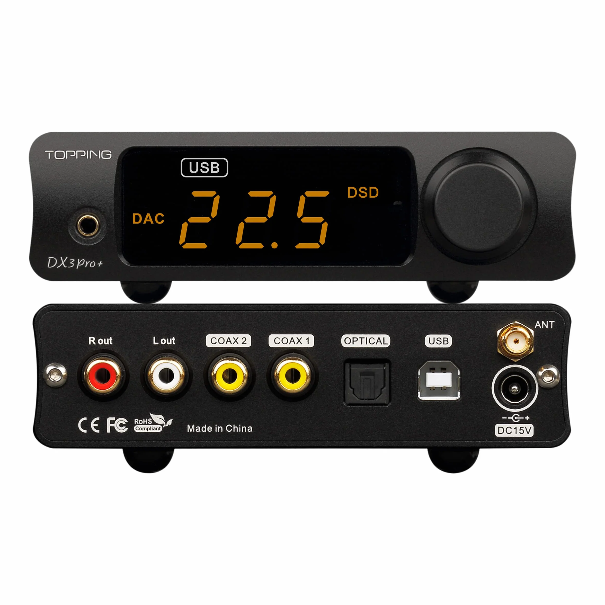 Topping DX3 Pro+ Amplificateur de Casque Bluetooth 5.0 aptX HD, LDAC, Noir